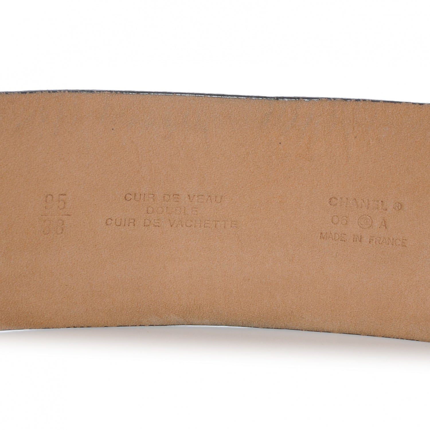 Chanel Leather CC Logo Belt 95 38 Black 4 of 5