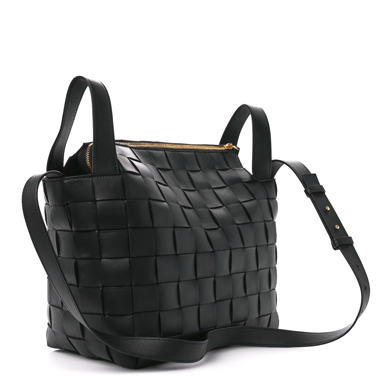 Bottega Veneta Lambskin Maxi Intrecciato Bowling Cassette Shoulder Bag Black 4 of 15