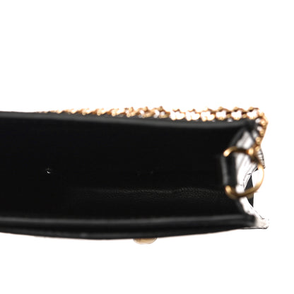 Alexander McQueen Calfskin Crocodile Embossed Skull Chain Phone Case Black 5 of 10