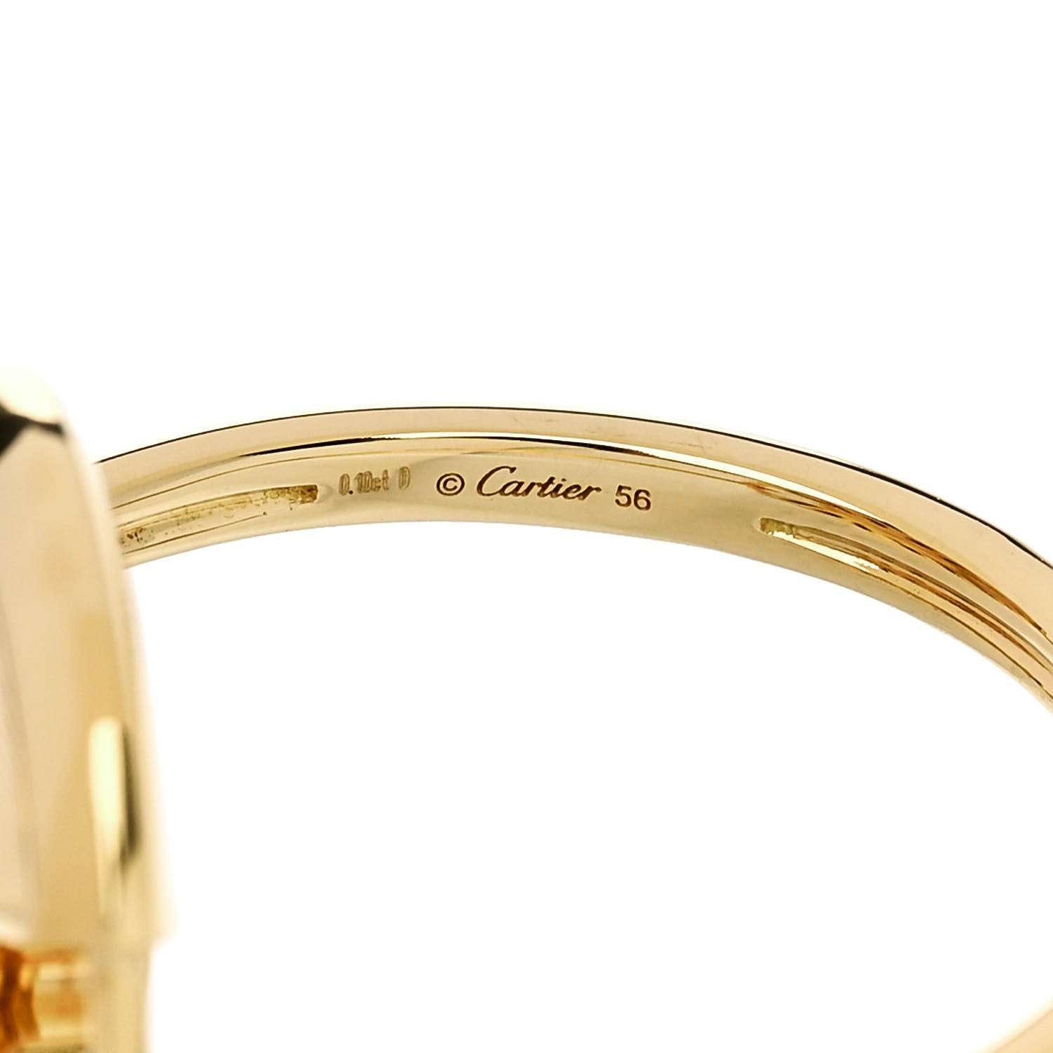 Cartier 18K Yellow Gold Diamond Guilloche Amulette de Cartier Ring 56 7.75 5 of 7
