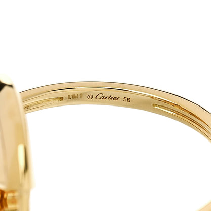 Cartier 18K Yellow Gold Diamond Guilloche Amulette de Cartier Ring 56 7.75 5 of 7