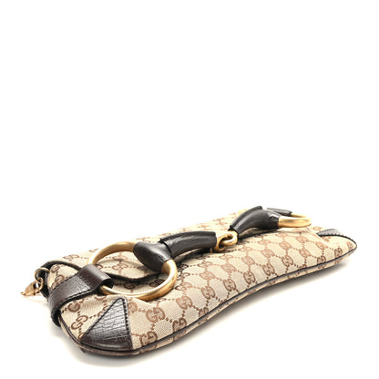 Gucci Monogram Horsebit Clutch Dark Brown 4 of 9