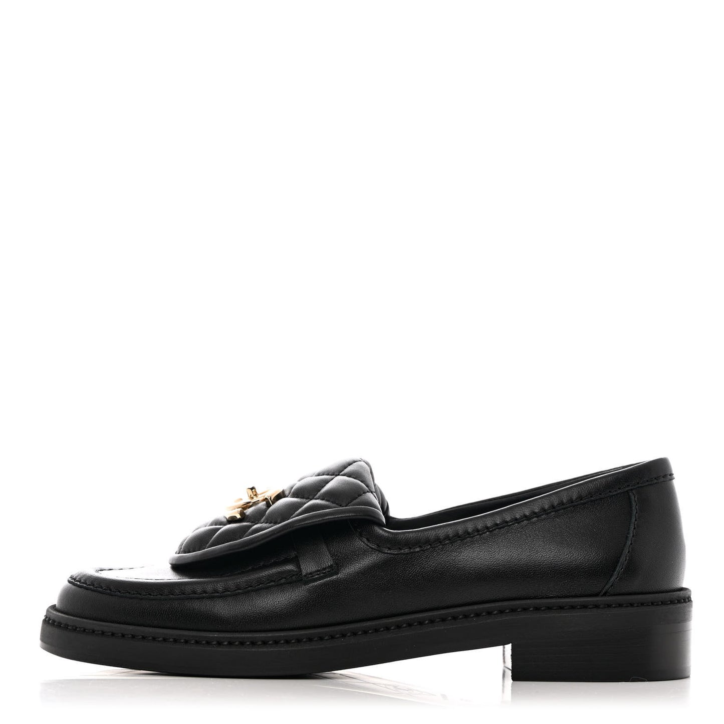 Lambskin Quilted CC Turnlock Loafers 36 Black