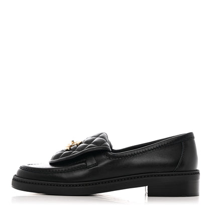 Chanel Lambskin Quilted CC Turnlock Loafers 36 Black 1 of 13
