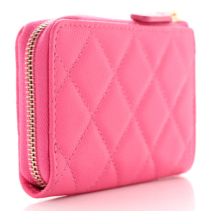 Chanel Caviar Quilted Zipped Key Holder Case Pink 3 of 8