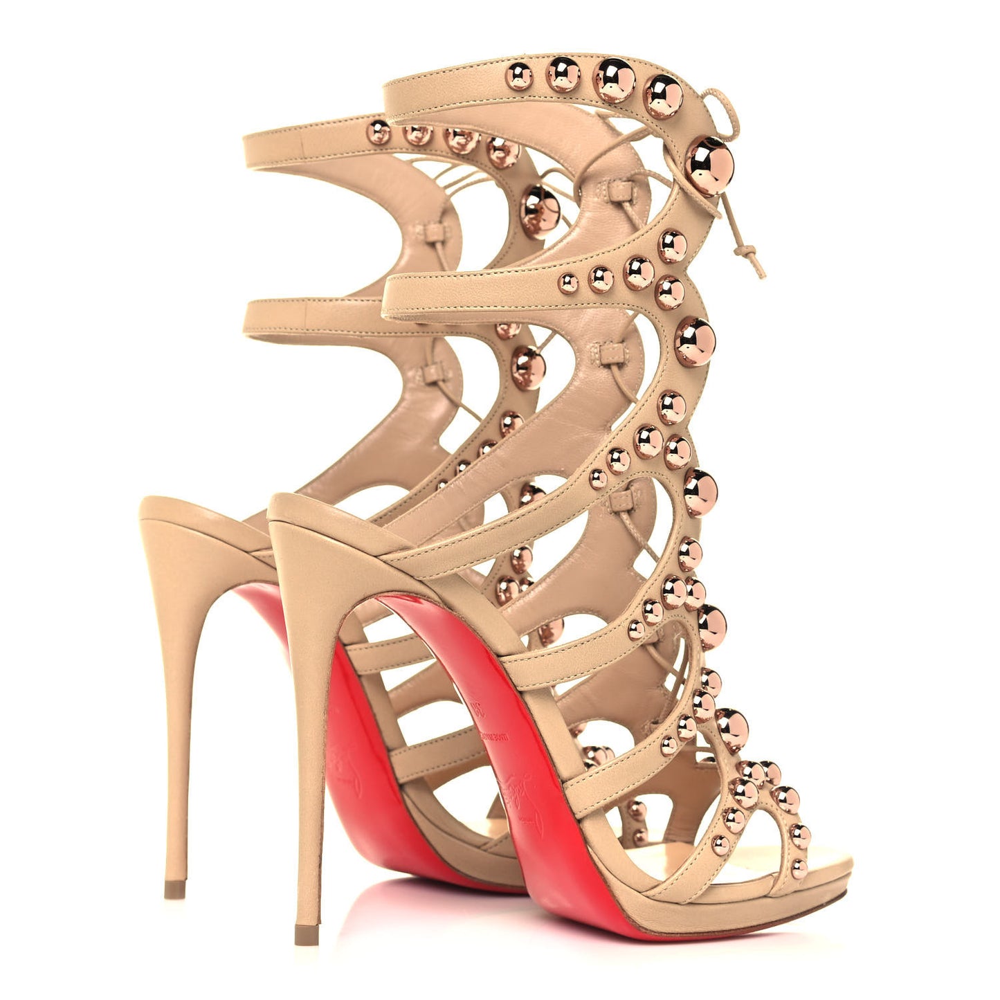 Kid Amazoubille 120 Studded Gladiator Sandals 38 Nude Rose Gold