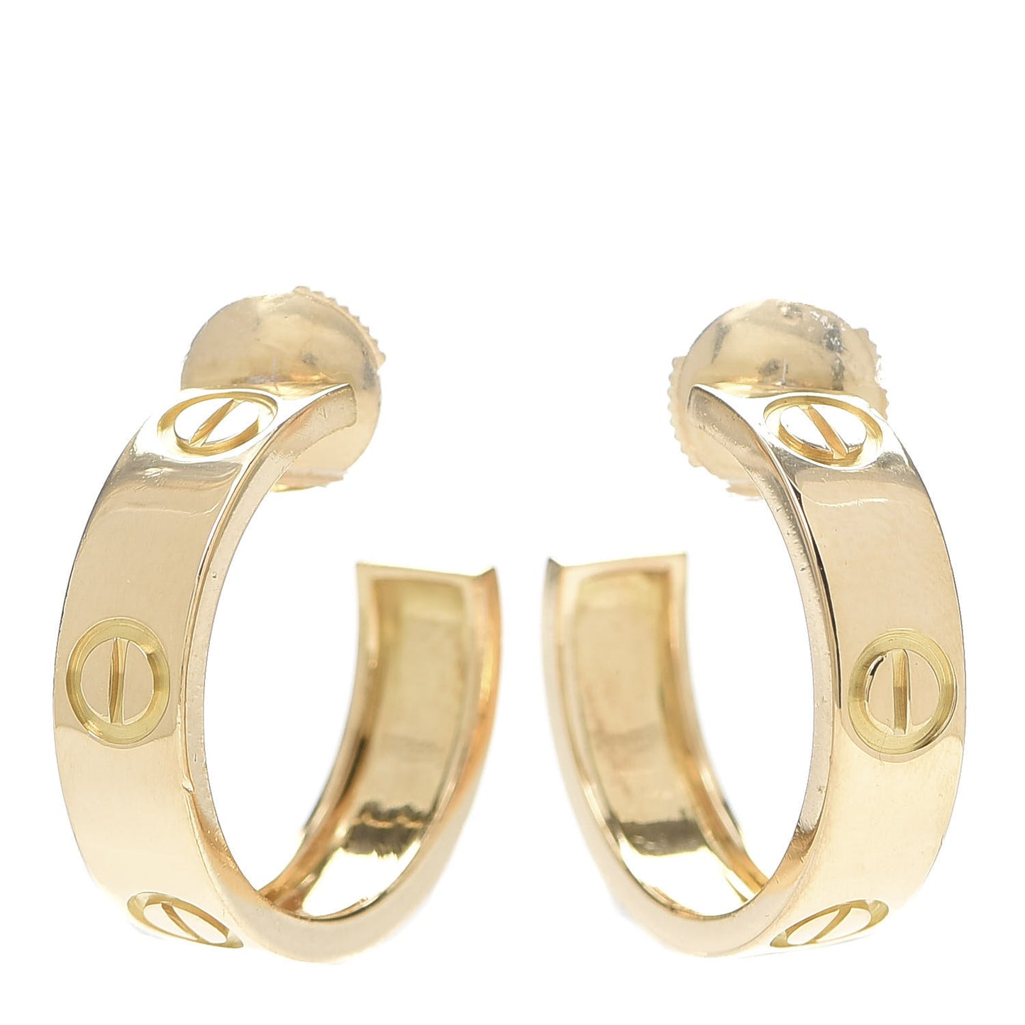 18K Yellow Gold 5.5mm LOVE Hoop Earrings