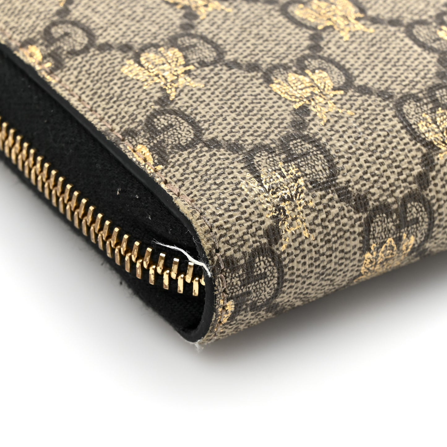 GG Supreme Monogram Bees Zip Around Wallet