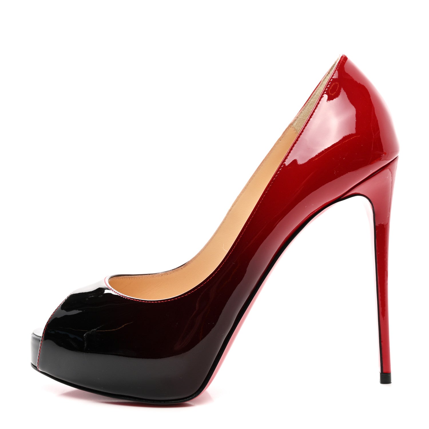 Christian Louboutin Patent Degrade New Very Prive 120 Pumps 37 Black Red 1 of 7