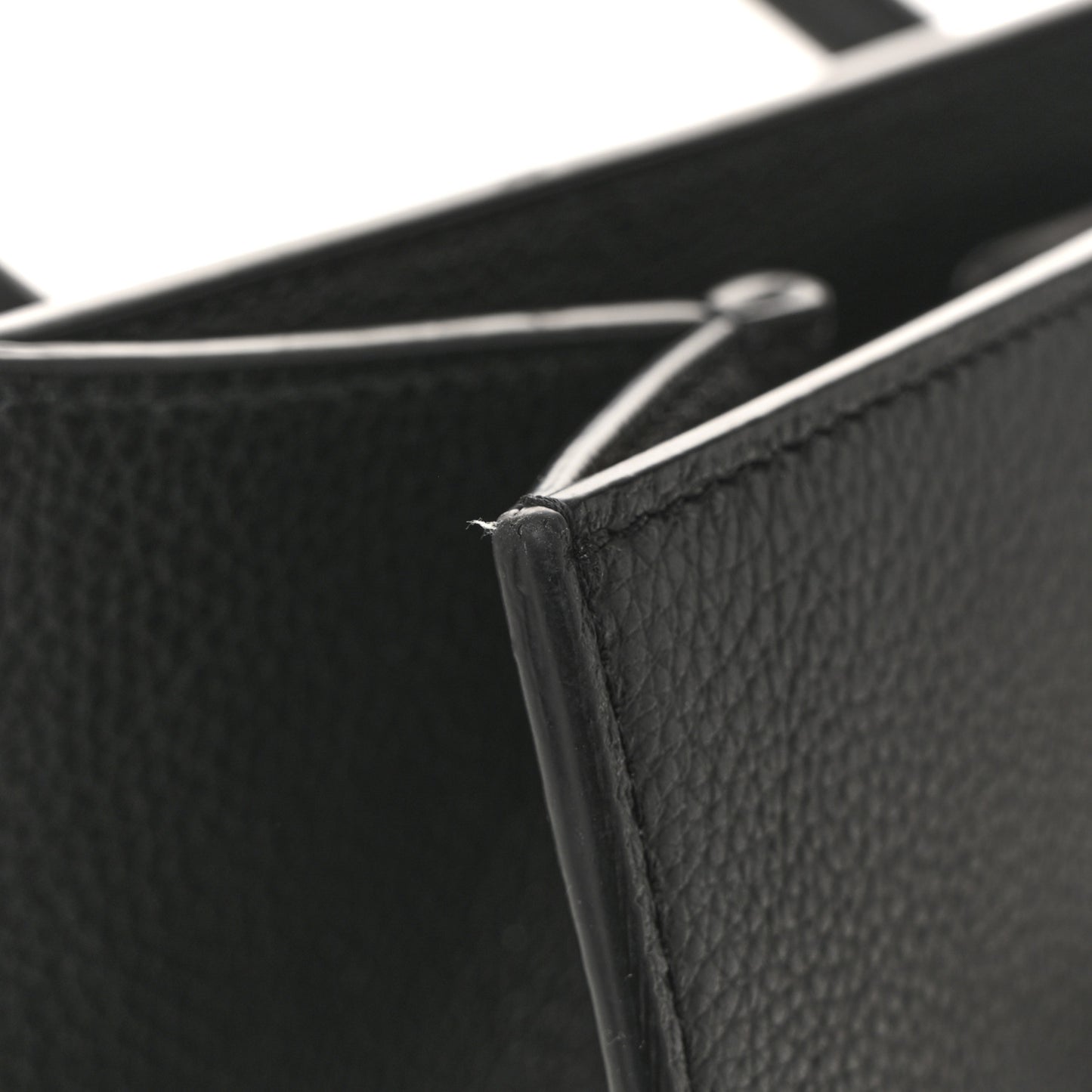 Grained Calfskin Large Virtus Top Handle Shoulder Bag Black