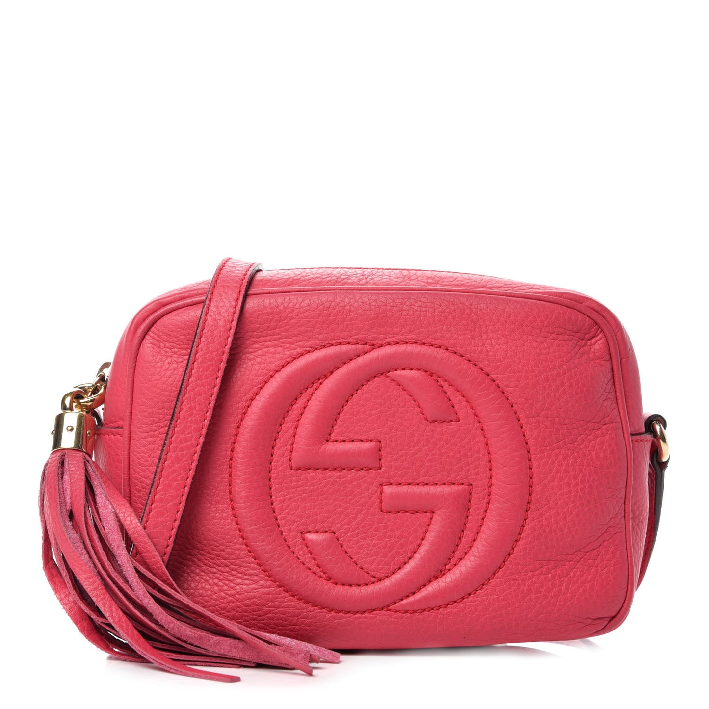 Pebbled Calfskin Small Soho Disco Bag Pink