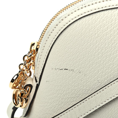 Gucci Textured Dollar Calfskin Web Small Ophidia Dome Shoulder Bag Mystic White 5 of 5
