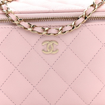 Chanel Caviar Quilted Small Vanity Case With Chain Light Pink 9 of 10
