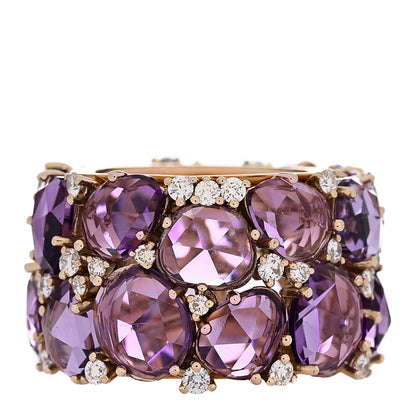 Pomellato 18K Rose Gold Diamond Amethyst Lulu Ring 52 6 1 of 5