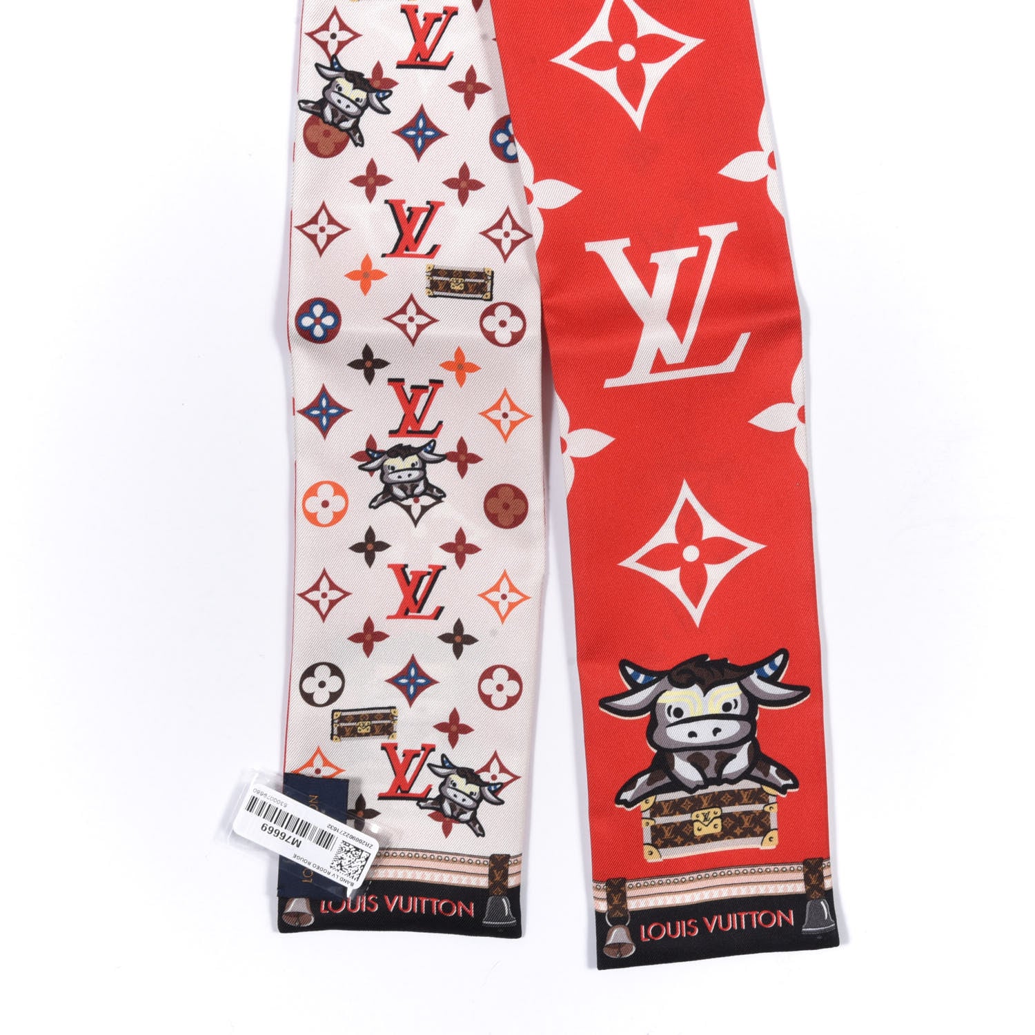 Louis Vuitton Silk Monogram Rodeo Bandeau Red 4 of 4