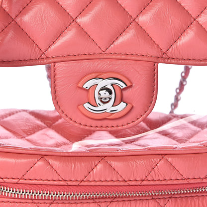 Chanel Crumpled Calfskin PVC Quilted Backpack Pink 12 of 12