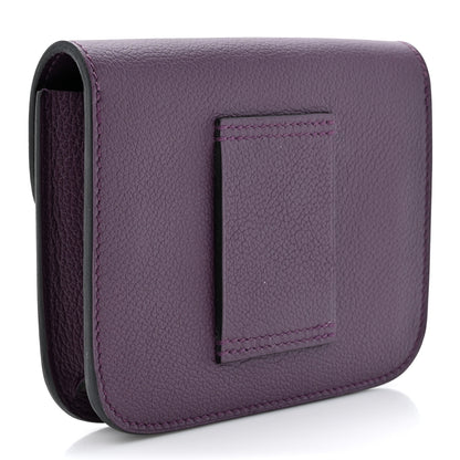 Hermes Evercolor Bi-Color Constance Slim Wallet Cassis Bleu Royale 4 of 9