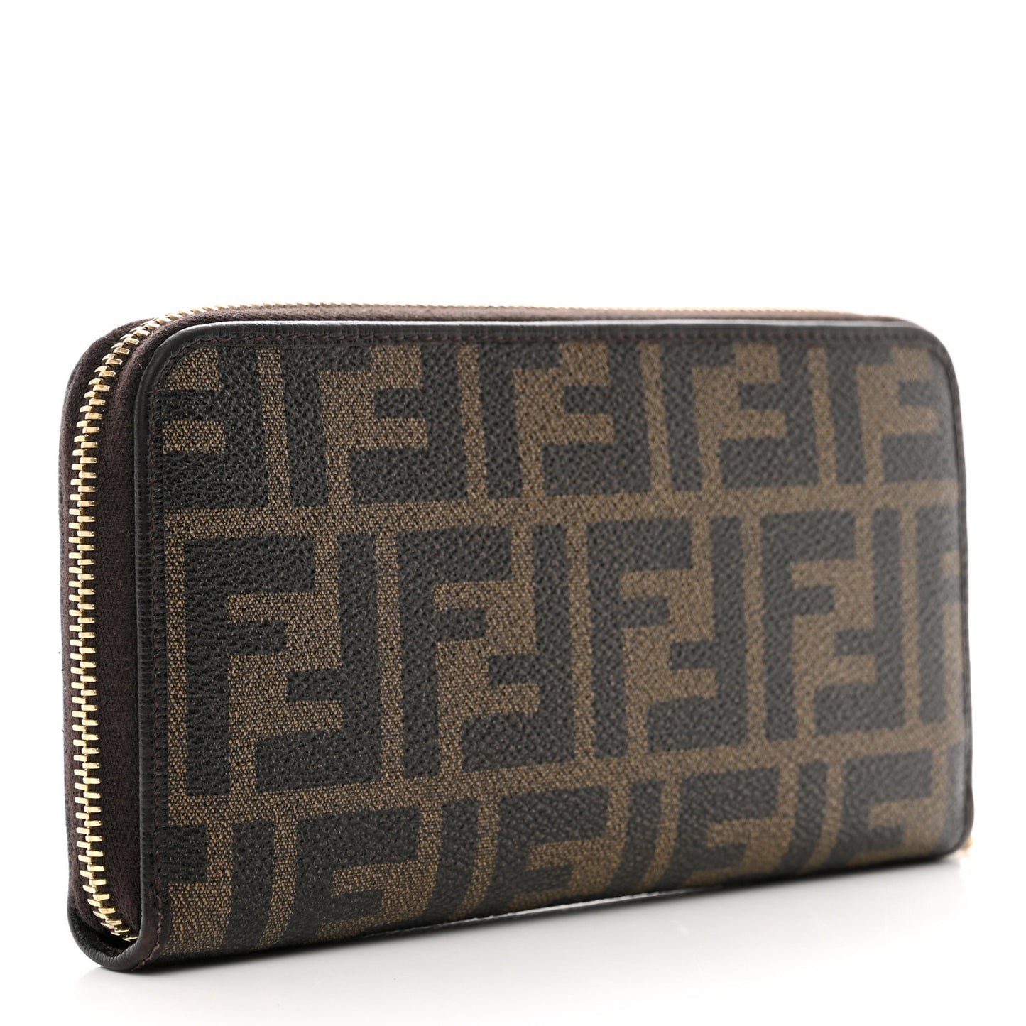 Zucca Spalmati Vitello Elite Zip Around Wallet Tobacco Ebano