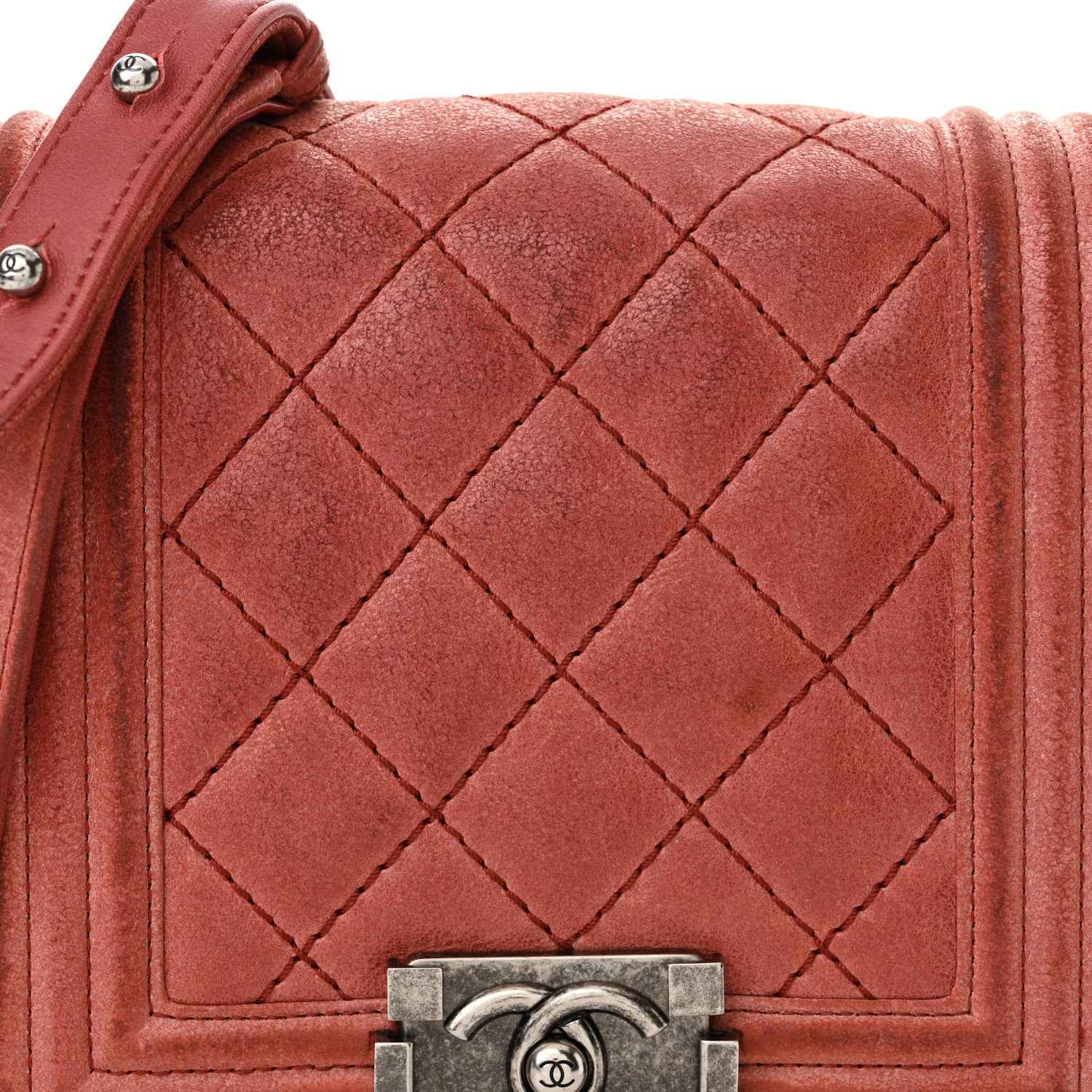Chanel Iridescent Calfskin Quilted Small Gentle Square Boy Flap Red 8 of 18
