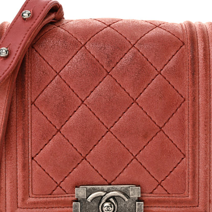 Chanel Iridescent Calfskin Quilted Small Gentle Square Boy Flap Red 8 of 18