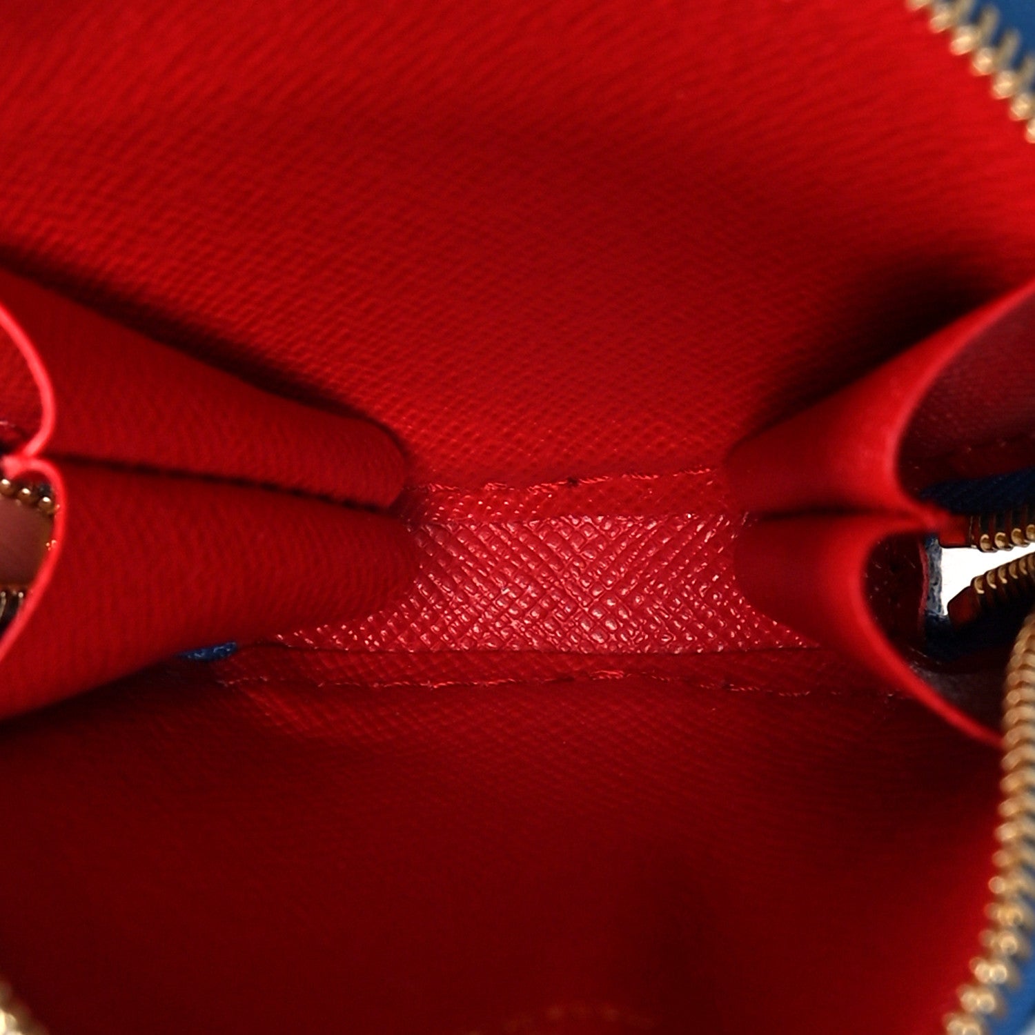 Louis Vuitton Denim Damier Monogram Patchwork Multi Pochette Accessories Blue Rouge 8 of 18