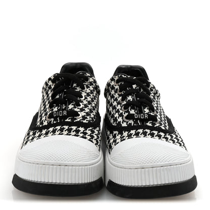 Christian Dior Canvas Houndstooth Embroidered D-Smash Sneakers 36.5 Black White 3 of 10