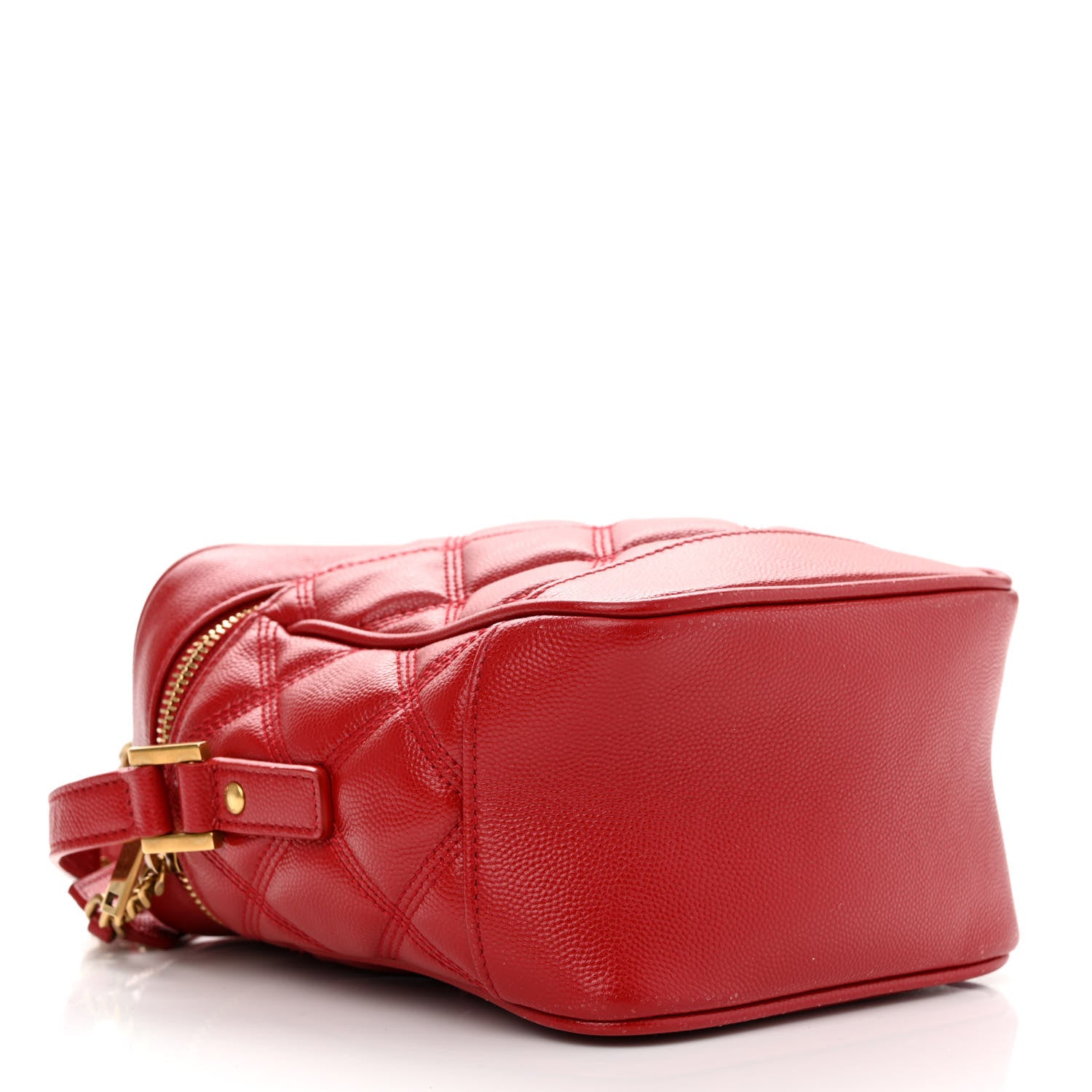 Saint Laurent Grain de Poudre Quilted 80's Vanity Bag Red 4 of 10