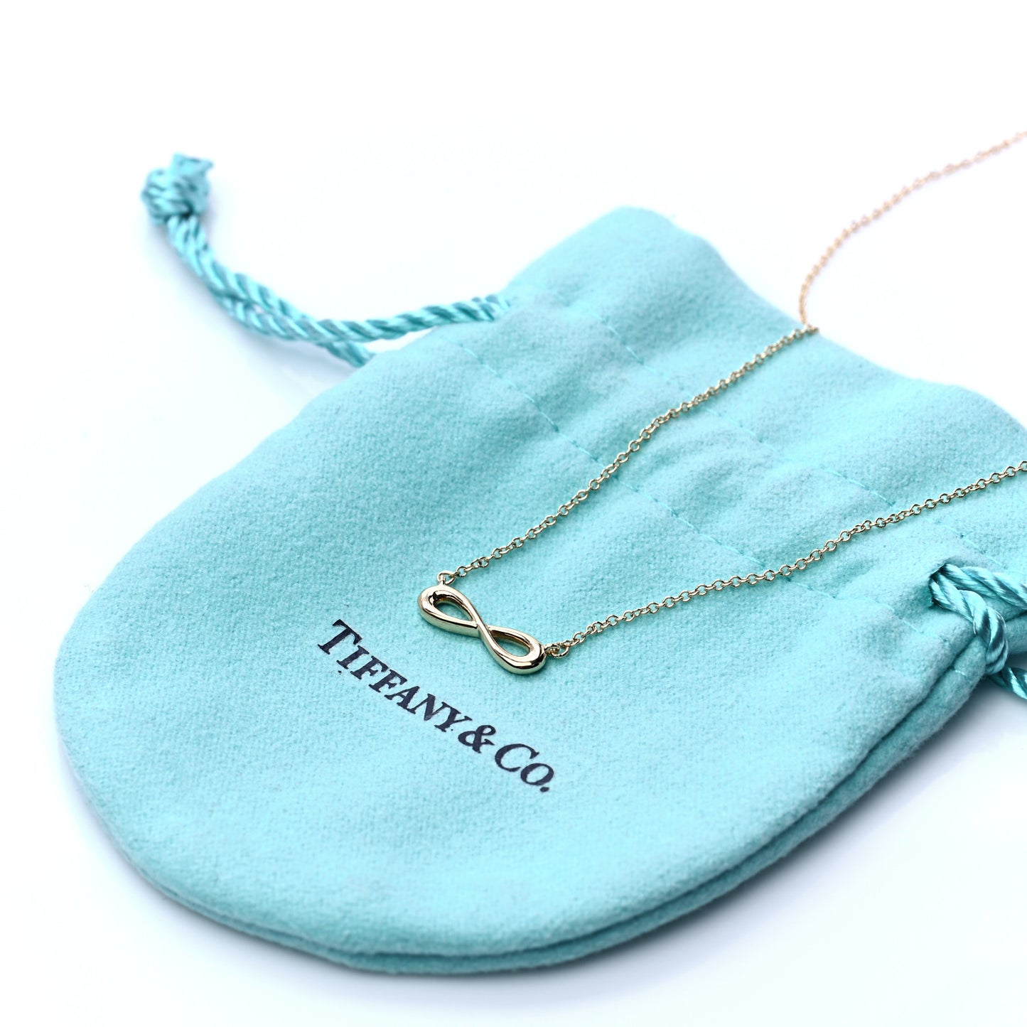 18K Yellow Gold Infinity Pendant Necklace