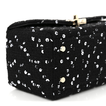 Chanel Tweed Sequin Quilted Top Handle Box Bag Black 9 of 11