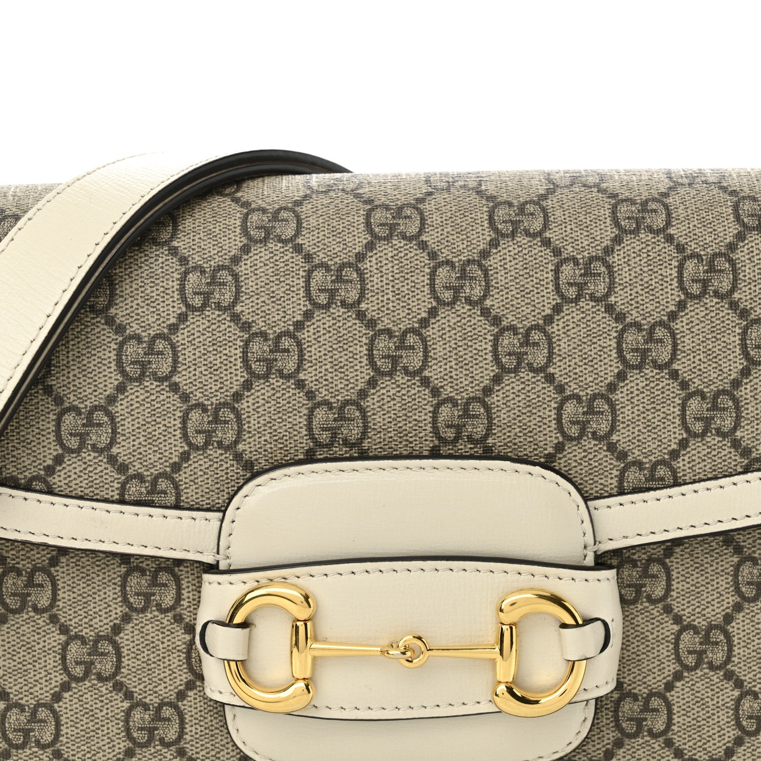 Gucci GG Supreme Monogram Horsebit 1955 Shoulder Bag Beige Mystic White 8 of 10