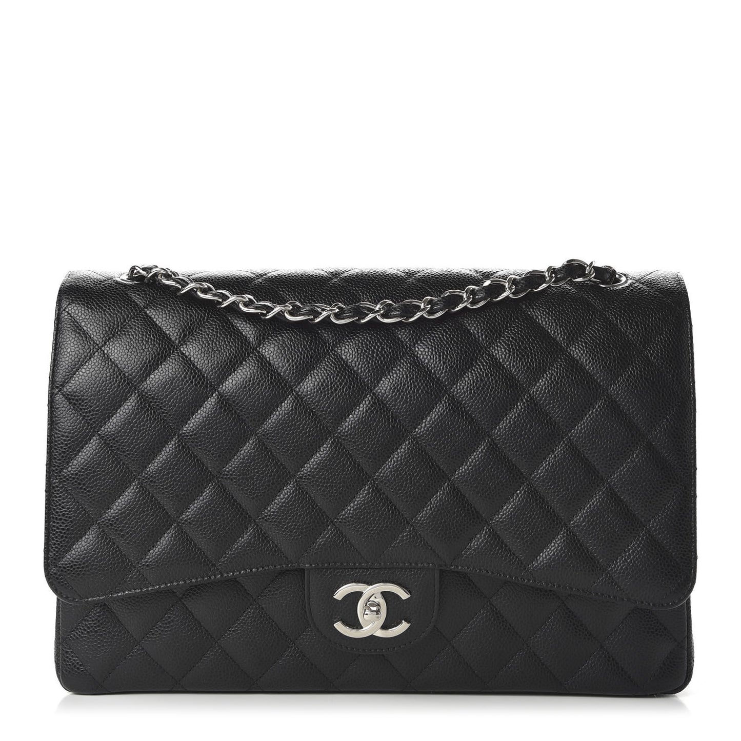 Caviar Quilted Maxi Double Flap Black