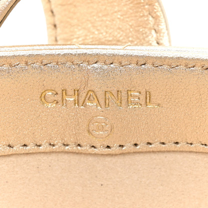Chanel Metallic Lambskin Quilted Mini Phone Holder Clutch Light Gold 7 of 12