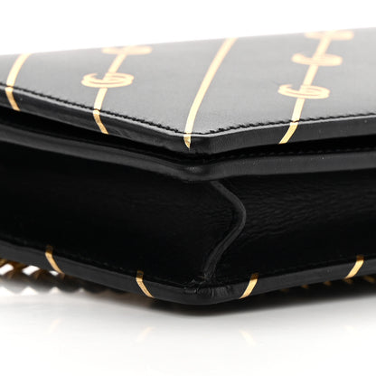 Gucci Calfskin Diagonal GG Mini Chain Wallet Black Gold 8 of 11