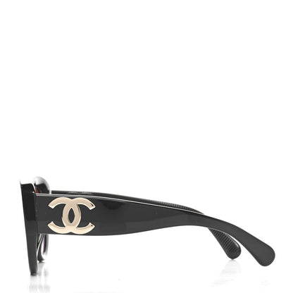 Chanel Acetate Butterfly Large CC Sunglasses 5492 Black 3 of 7
