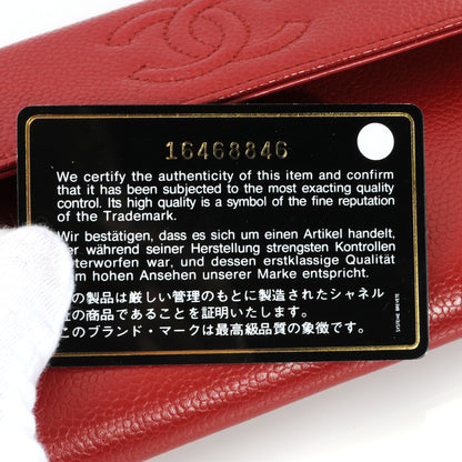 Chanel Caviar CC Long Flap Wallet Red 8 of 8