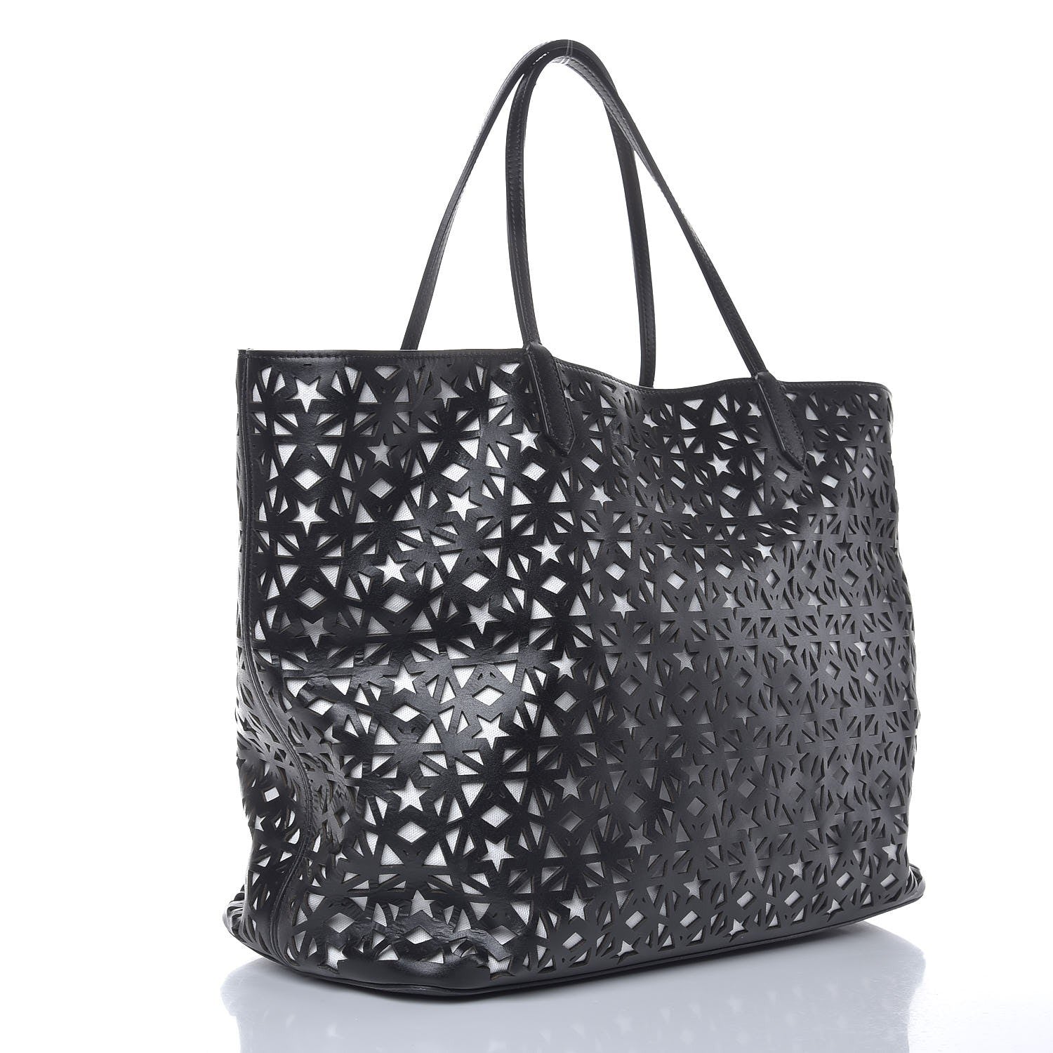 Givenchy Calfskin Lazer Cut Large Antigona Tote Black White 5 of 16