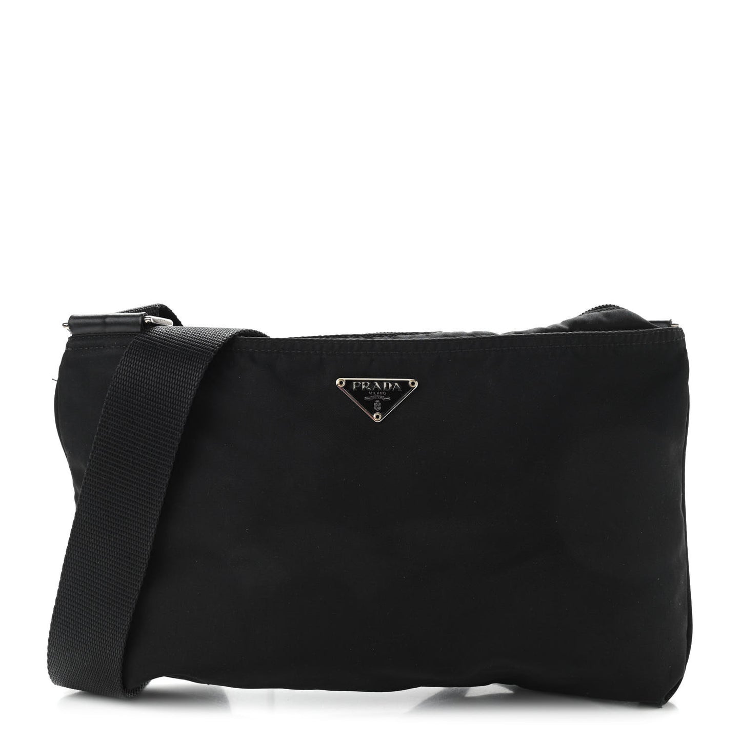 Nylon Messenger Bag Black