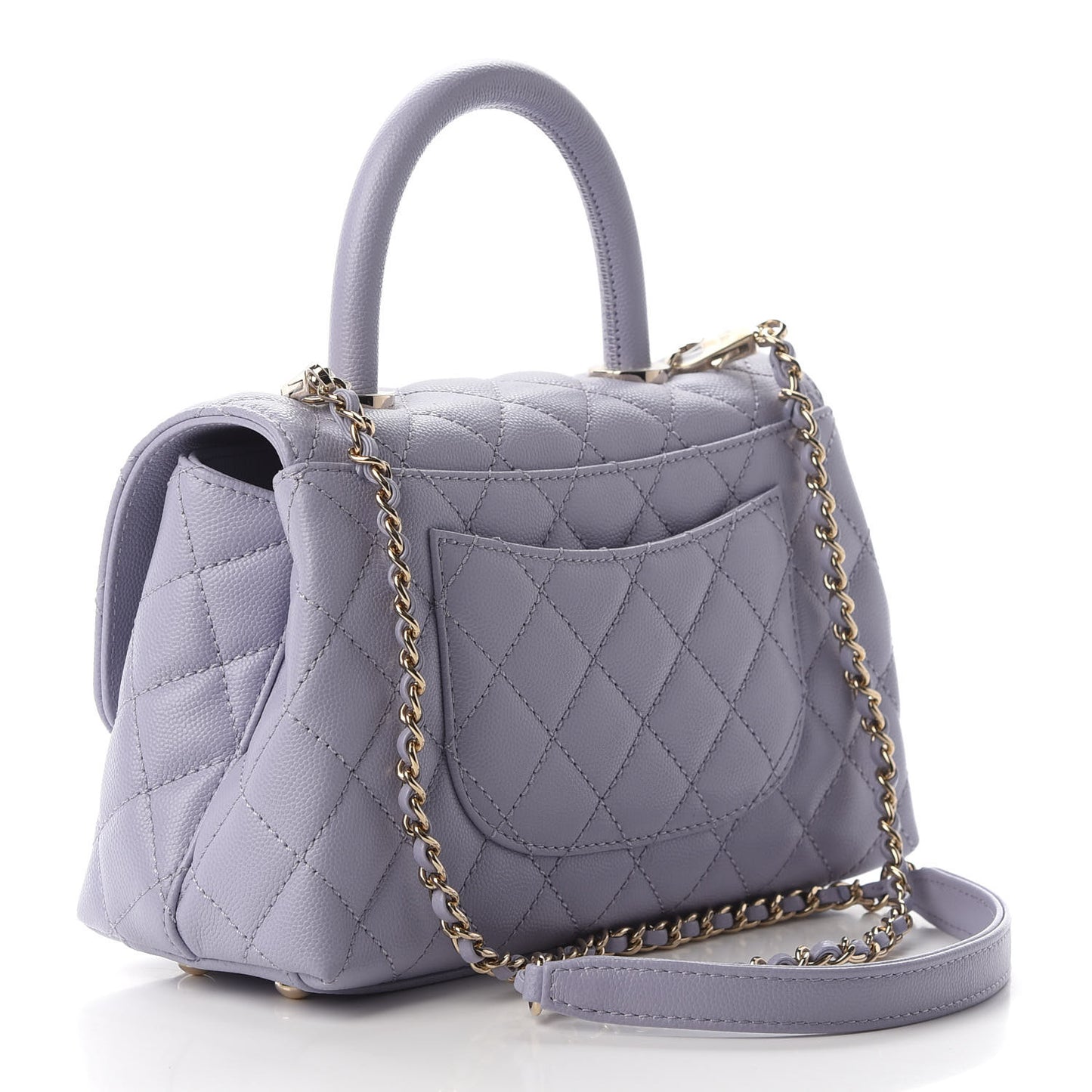 Caviar Quilted Mini Coco Handle Flap Light Purple