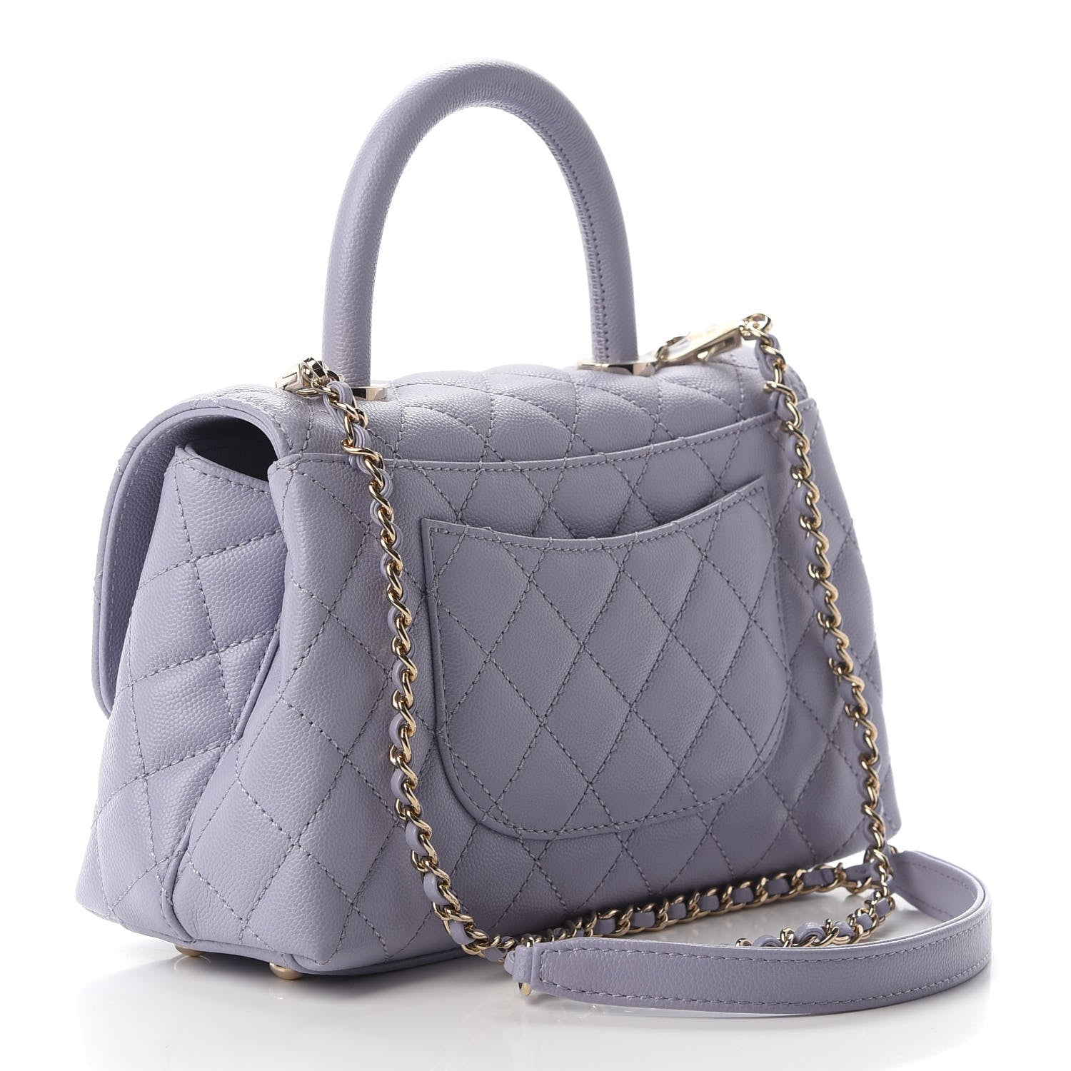 Chanel Caviar Quilted Mini Coco Handle Flap Light Purple 2 of 8