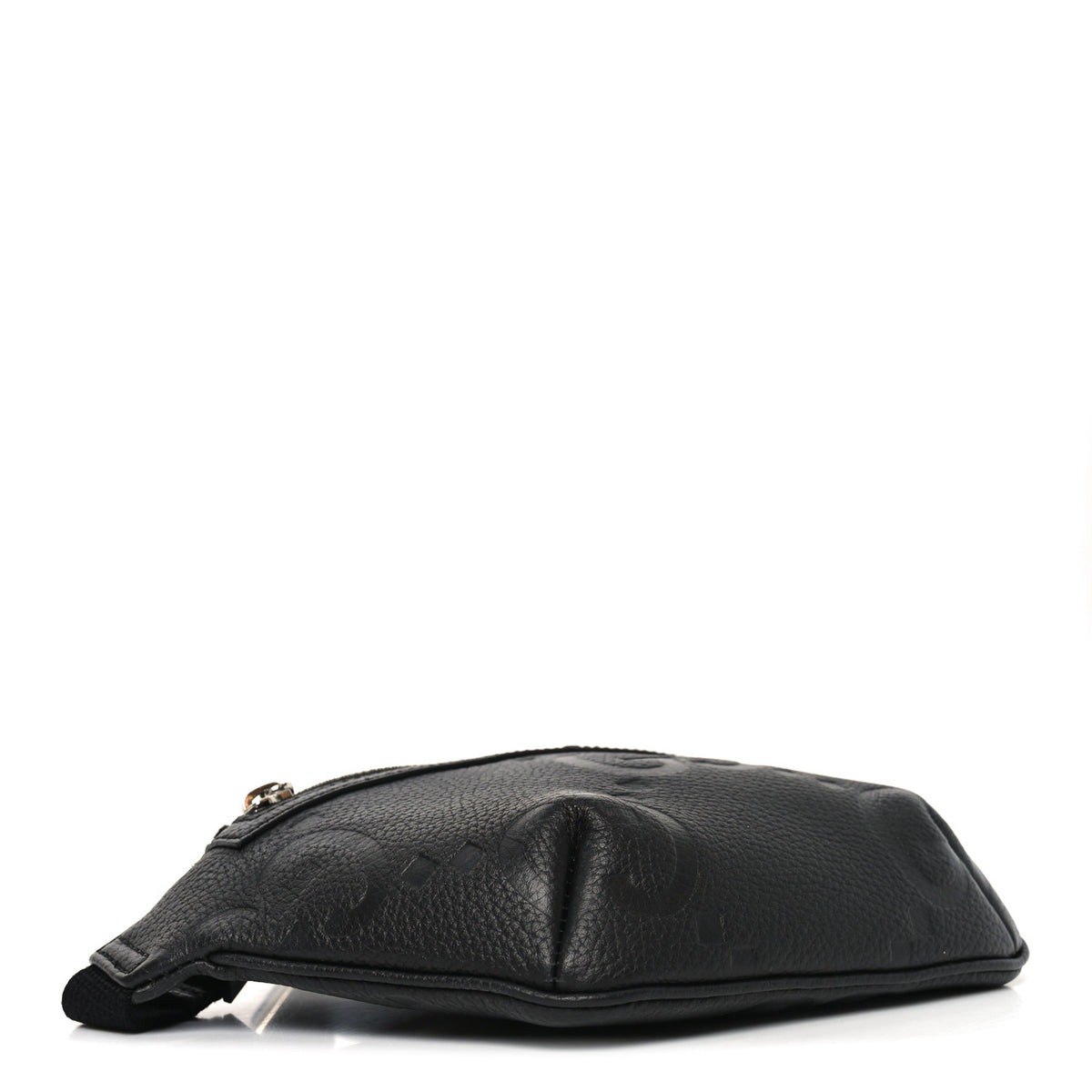 Piuma Calfskin Jumbo GG Embossed Small Belt Bag Black