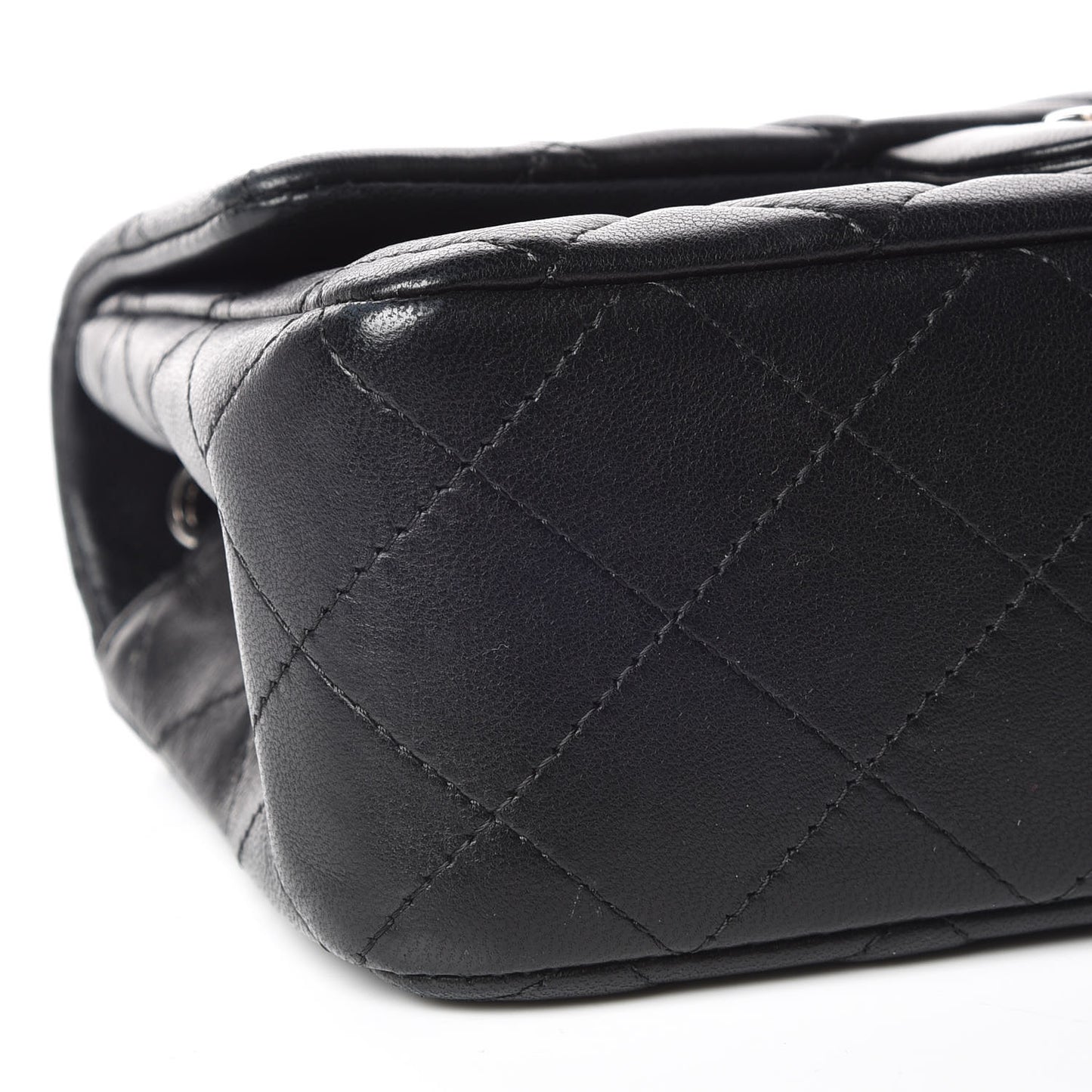 Lambskin Quilted Mini Rectangular Flap Black