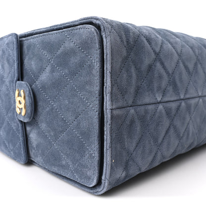 Chanel Suede Quilted Medium Chanel 25 Handbag Blue 10 of 12
