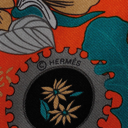 Hermes Silk Soie Les Bolides Scarf 90 Noir Orange Vert 4 of 6
