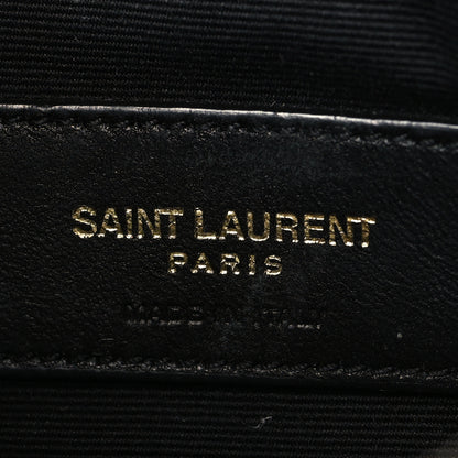 Saint Laurent Grain De Poudre Chevron Monogram Bill Pouch Black 6 of 7