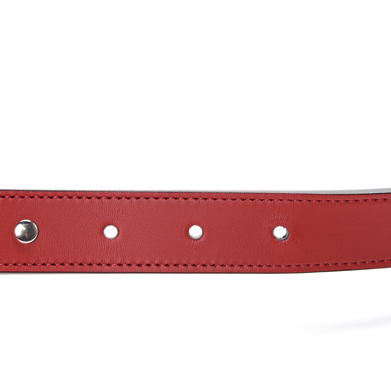 Gucci Calfskin Star Studded Torchon Double G Belt 75 30 Hibiscus Red 4 of 5