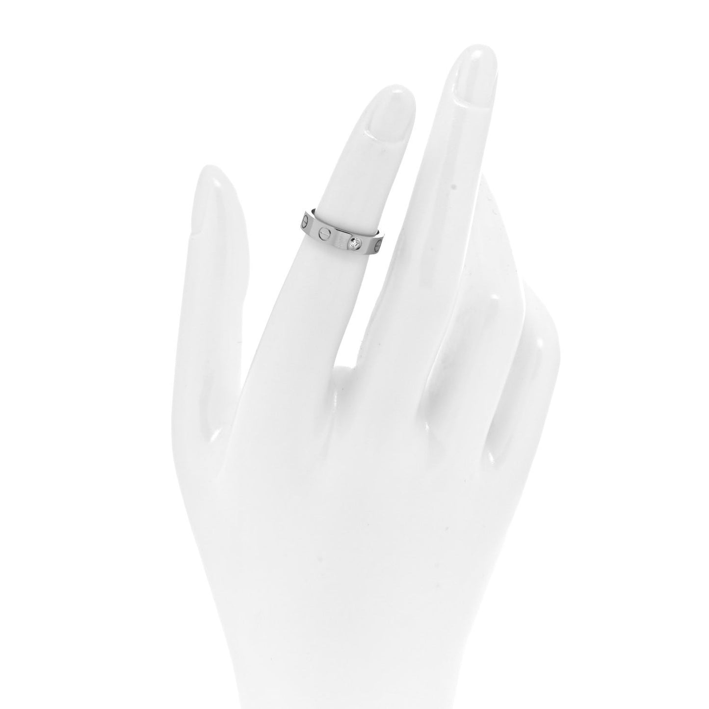 18K White Gold Diamond 4mm LOVE Wedding Band Ring 47 4