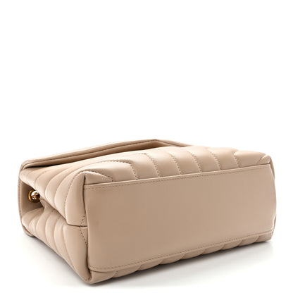 Saint Laurent Calfskin Y Quilted Monogram Small Loulou Chain Satchel Dark Beige 4 of 10