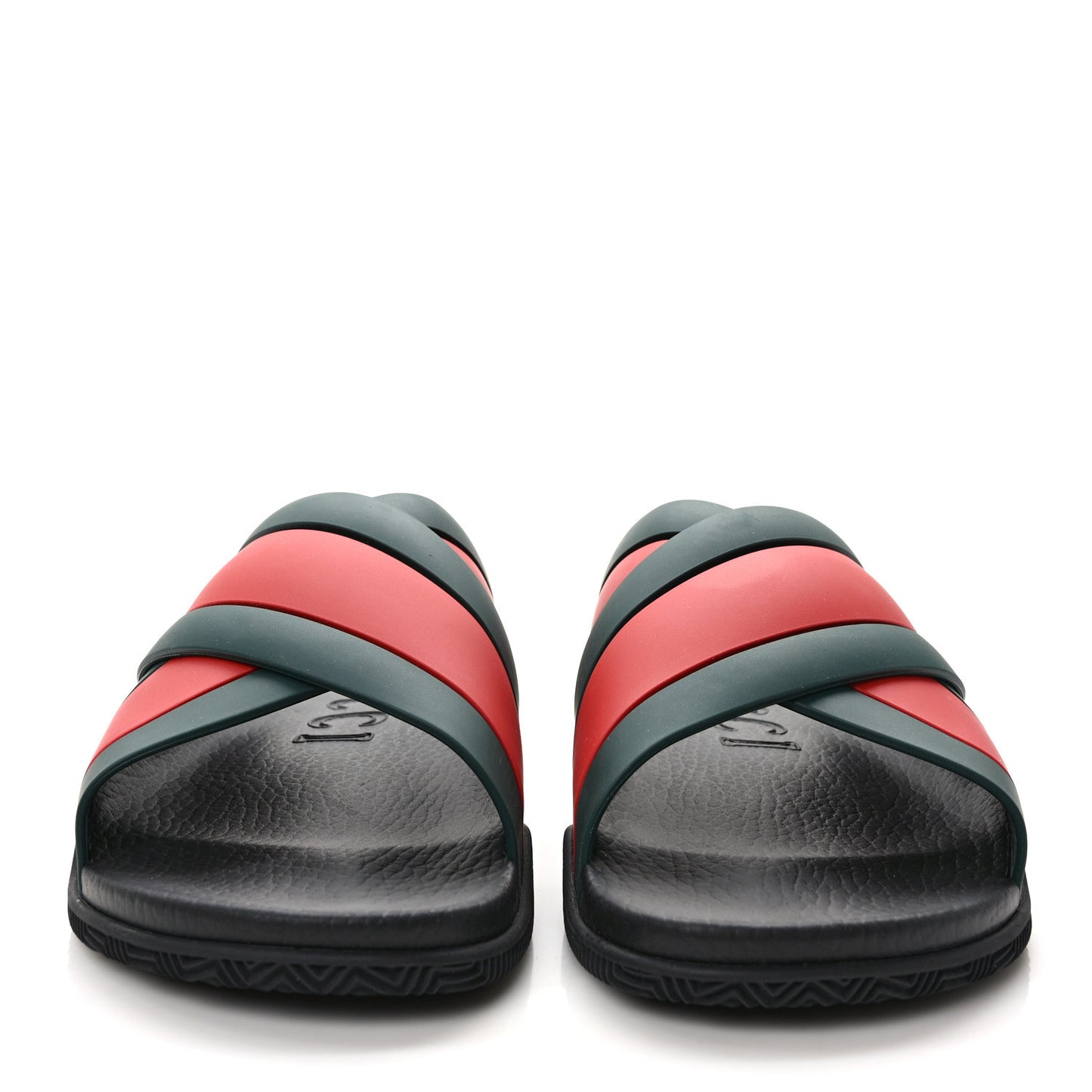 Rubber Web Mens Criss Cross Slide Sandals 9 Green Red