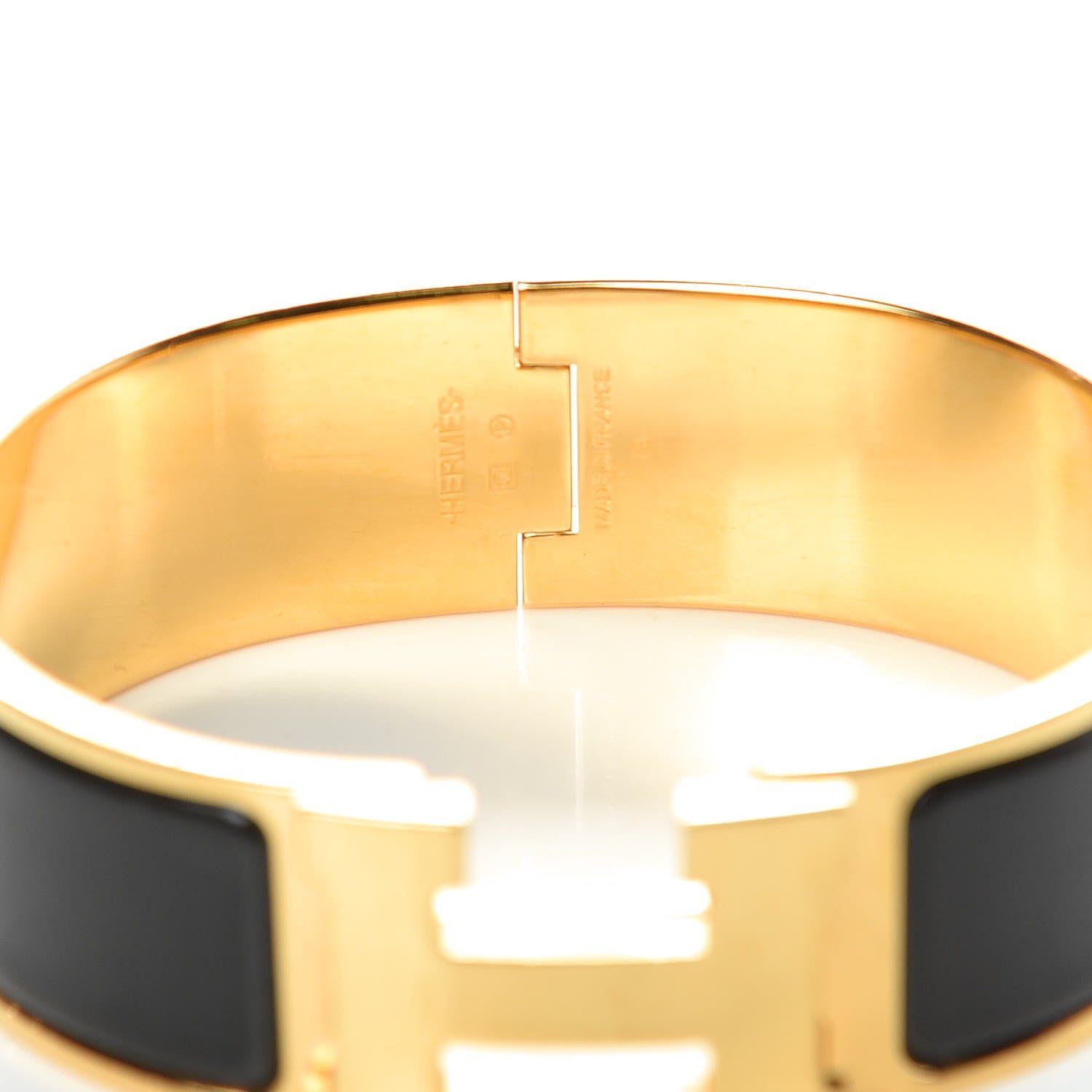 Hermes Enamel Wide Clic Clac H Bracelet GM Black 5 of 5