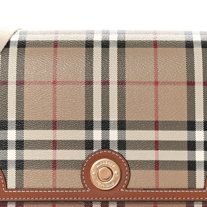 Burberry Coated Canvas Calfskin Vintage Check Medium Note Crossbody Bag Briar Brown 8 of 10
